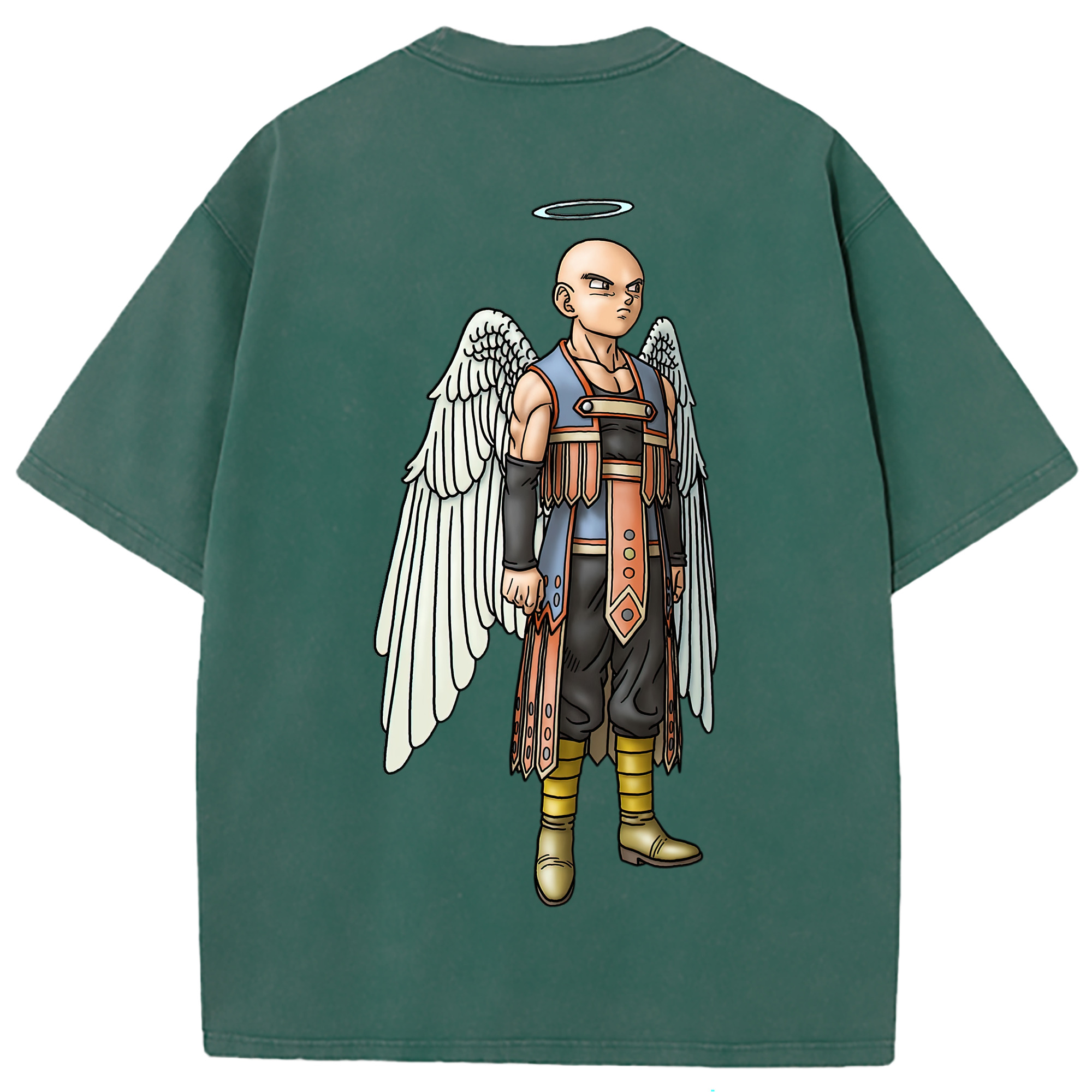 （画像用） ドラゴンクエスト Doragon Kuesuto Dragon Quest 綿100% ヴィンテージ風 半袖Tシャツ（背面プリント）
